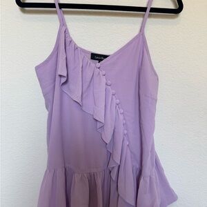 Lavender Ruffle Sleeveless Top